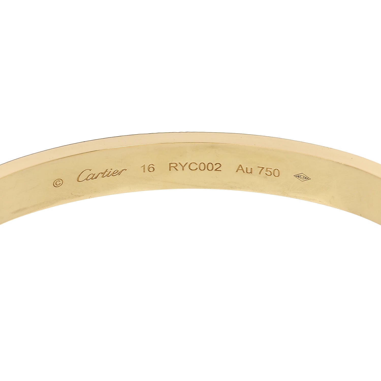 Cartier 18K Yellow Gold LOVE Bracelet 16 6 of 9