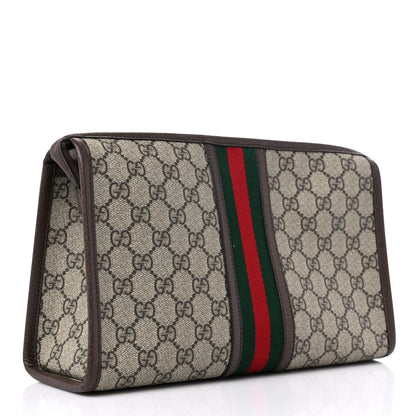 Gucci GG Supreme Monogram Web Ophidia GG Toiletry Case Beige New Acero 3 of 9
