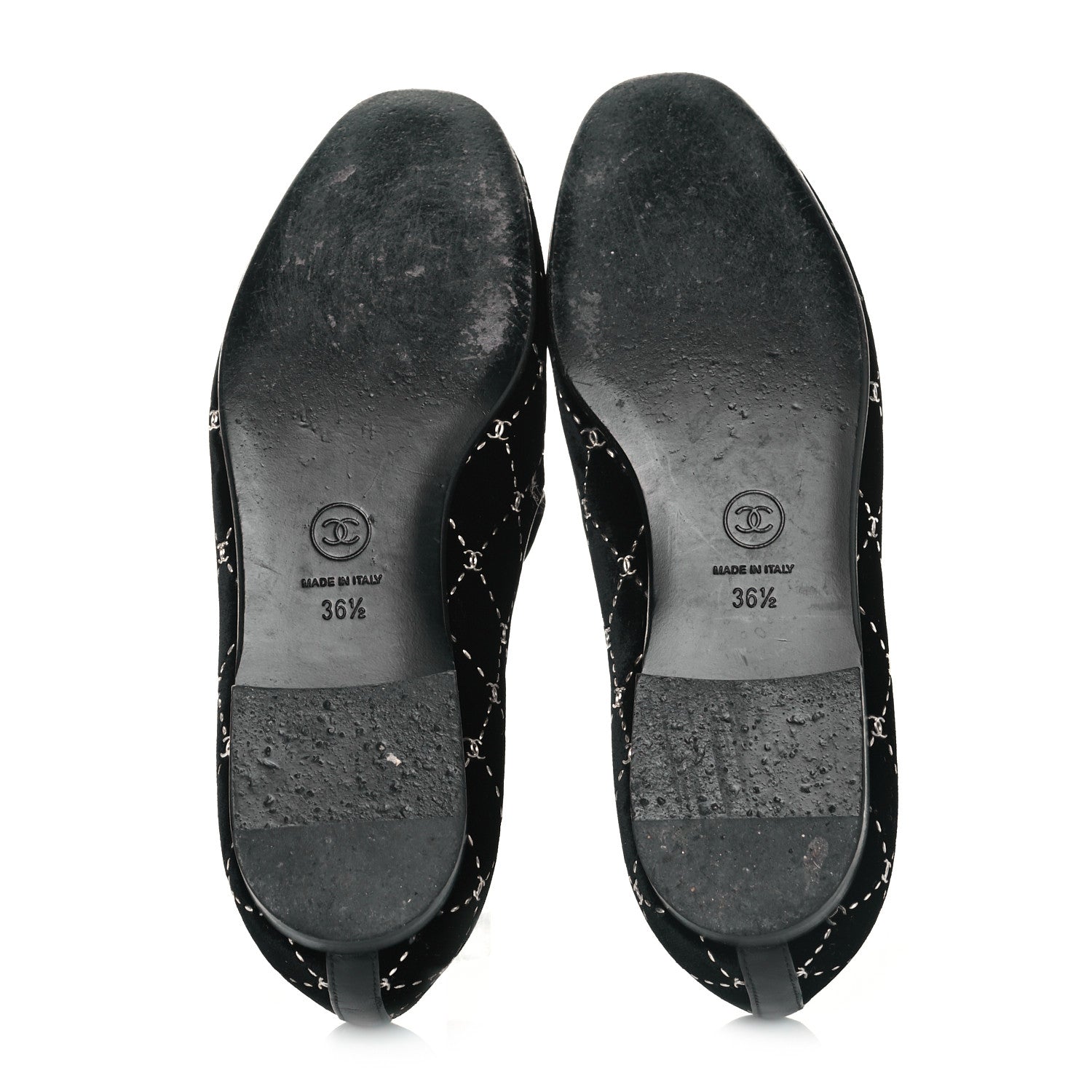 Chanel Velvet Mocassin Loafers 36.5 Black 7 of 9
