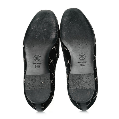 Chanel Velvet Mocassin Loafers 36.5 Black 7 of 9