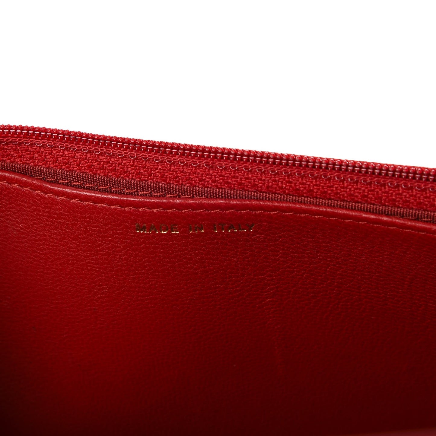 Lambskin Quilted Boy Wallet On Chain WOC Red
