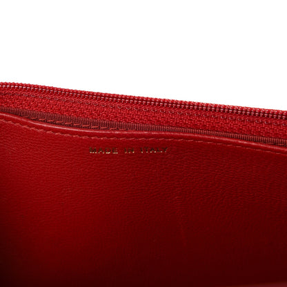 Chanel Lambskin Quilted Boy Wallet On Chain WOC Red 7 of 8