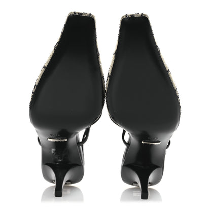 Gucci GG Monogram Malaga Kid Crystal Square G 75mm Slingback Pumps 37.5 Beige Blue 7 of 15