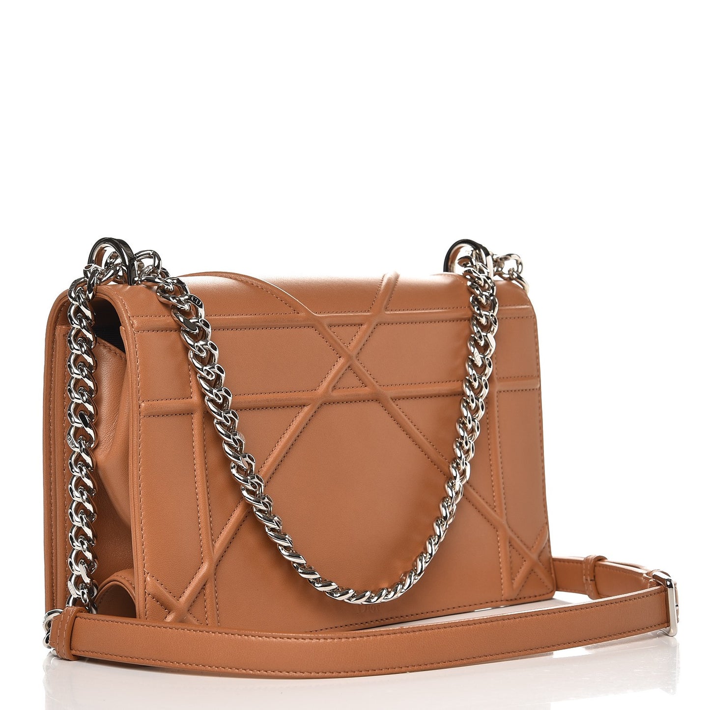 Lambskin Medium Diorama Flap Bag Brown