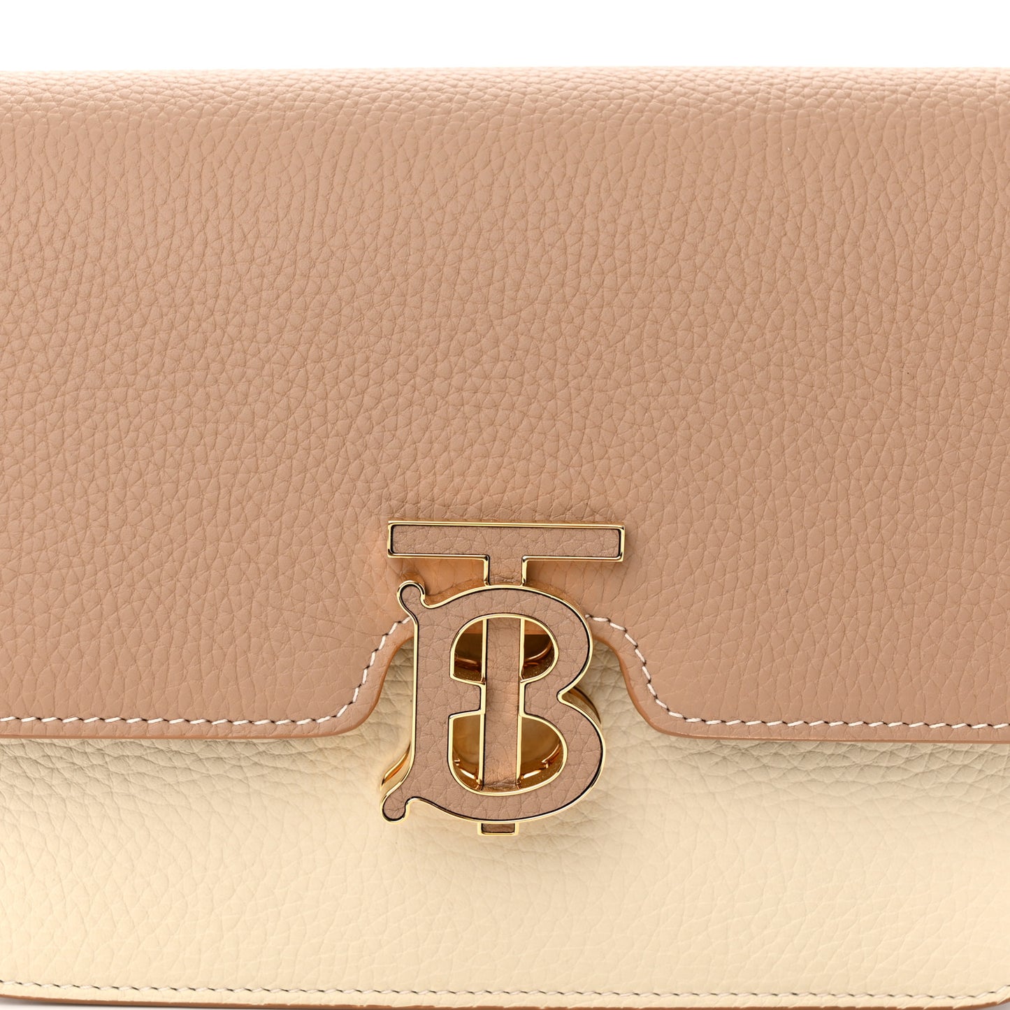 Grained Calfskin Small TB Bag Camel Alabaster Beige Warm Tan
