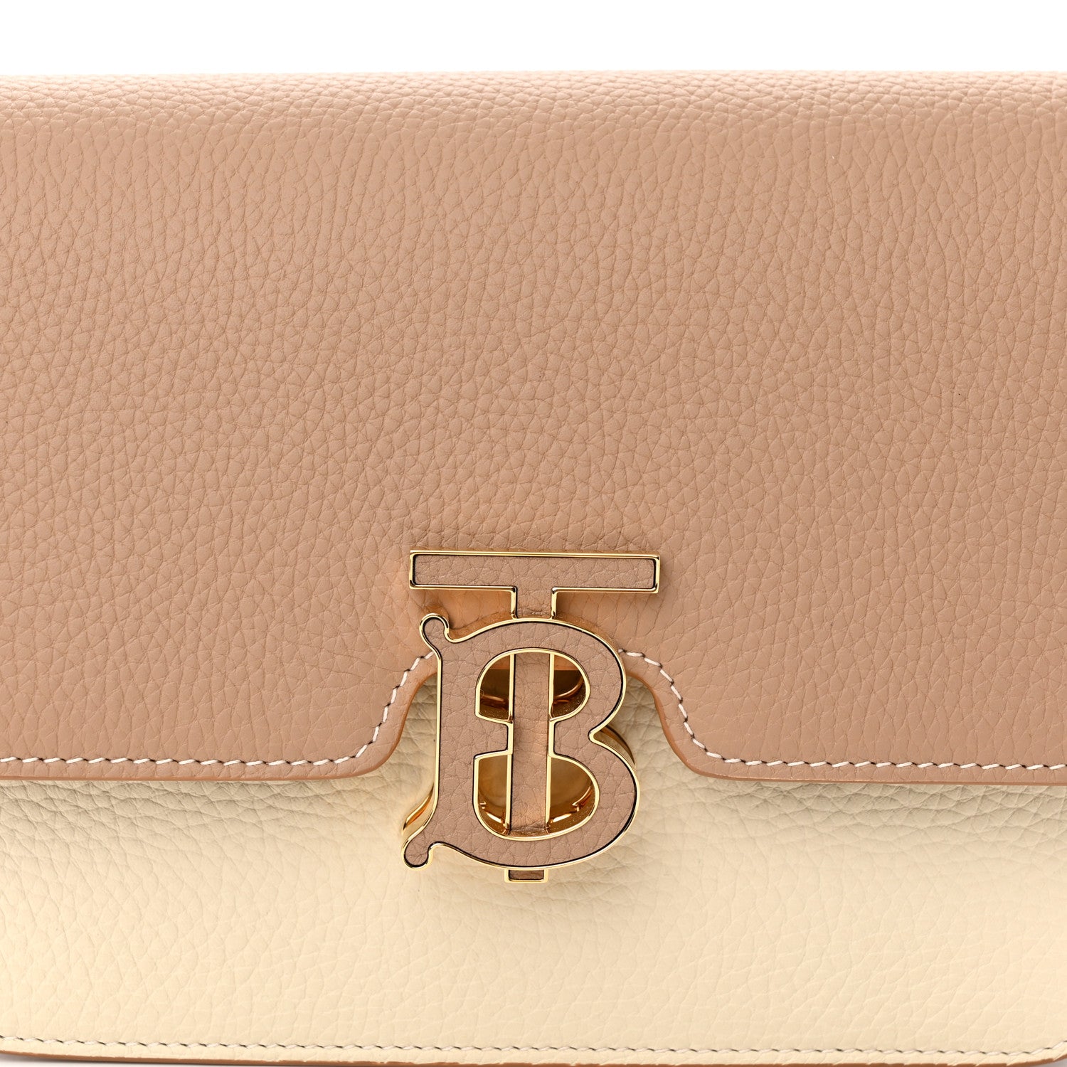 Burberry Grained Calfskin Small TB Bag Camel Alabaster Beige Warm Tan 7 of 9