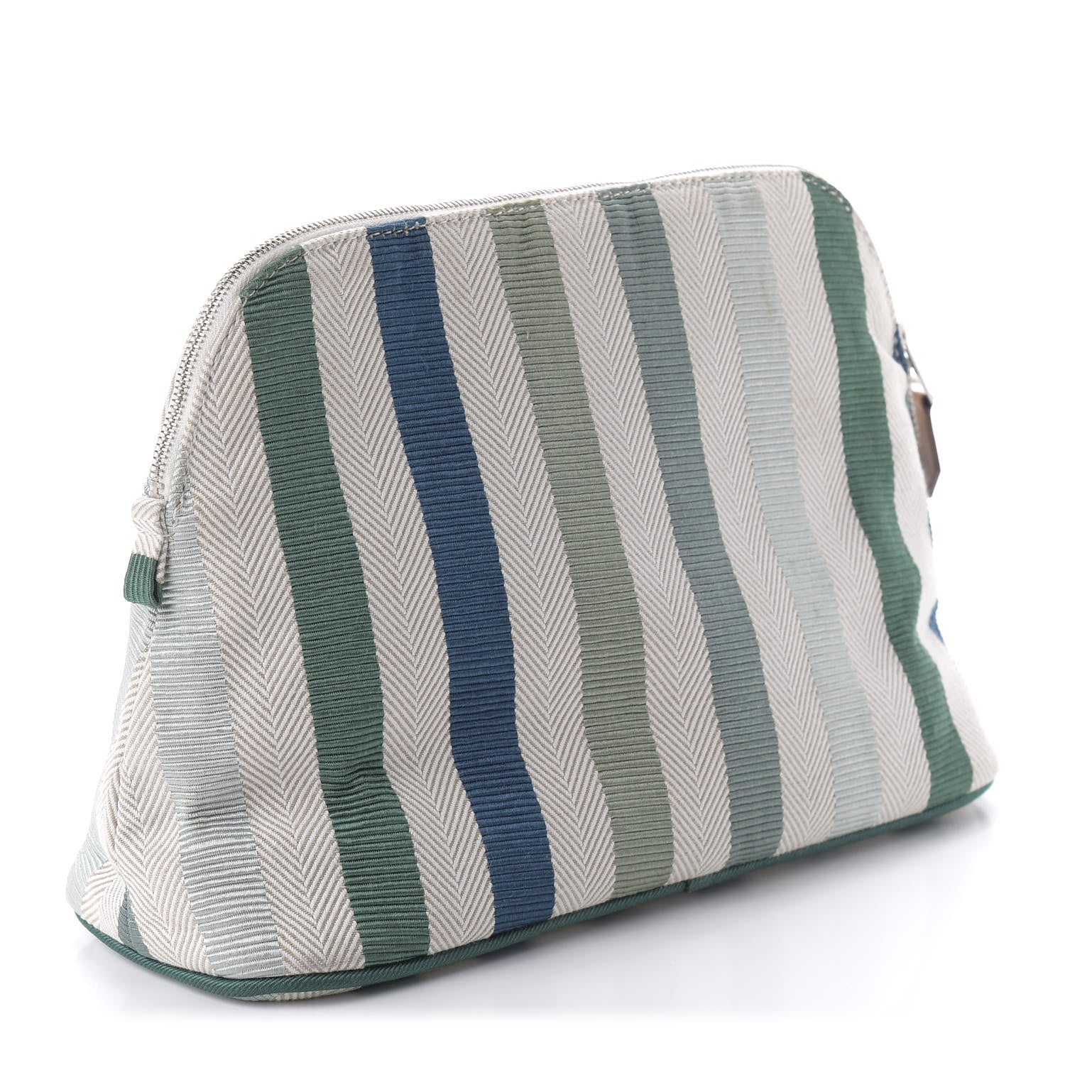 Hermes Cotton Stripe Bolide Travel Cosmetic Pouch MM 3 of 10