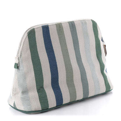 Hermes Cotton Stripe Bolide Travel Cosmetic Pouch MM 3 of 10