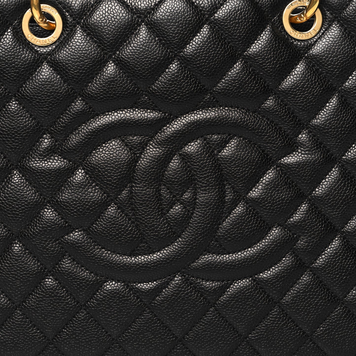 Caviar Quilted Grand Shopping Tote GST Black