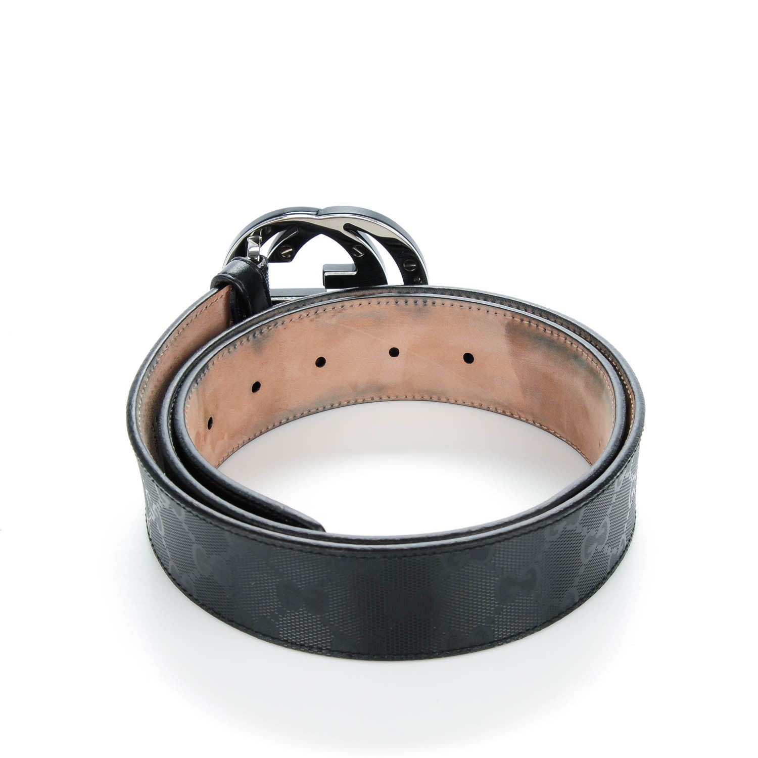 Gucci Imprime Monogram Interlocking G Belt 90 36 Black 3 of 9