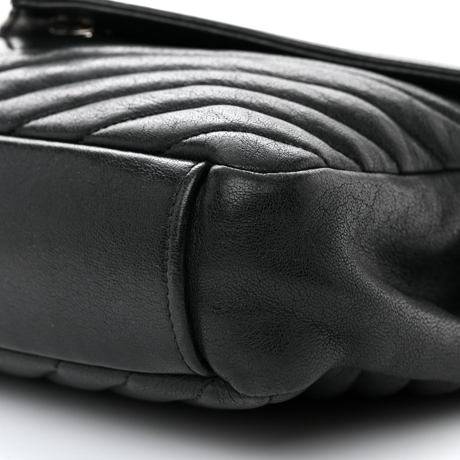 Saint Laurent Sheepskin Matelasse Chevron Monogram Medium College Bag Black 10 of 13
