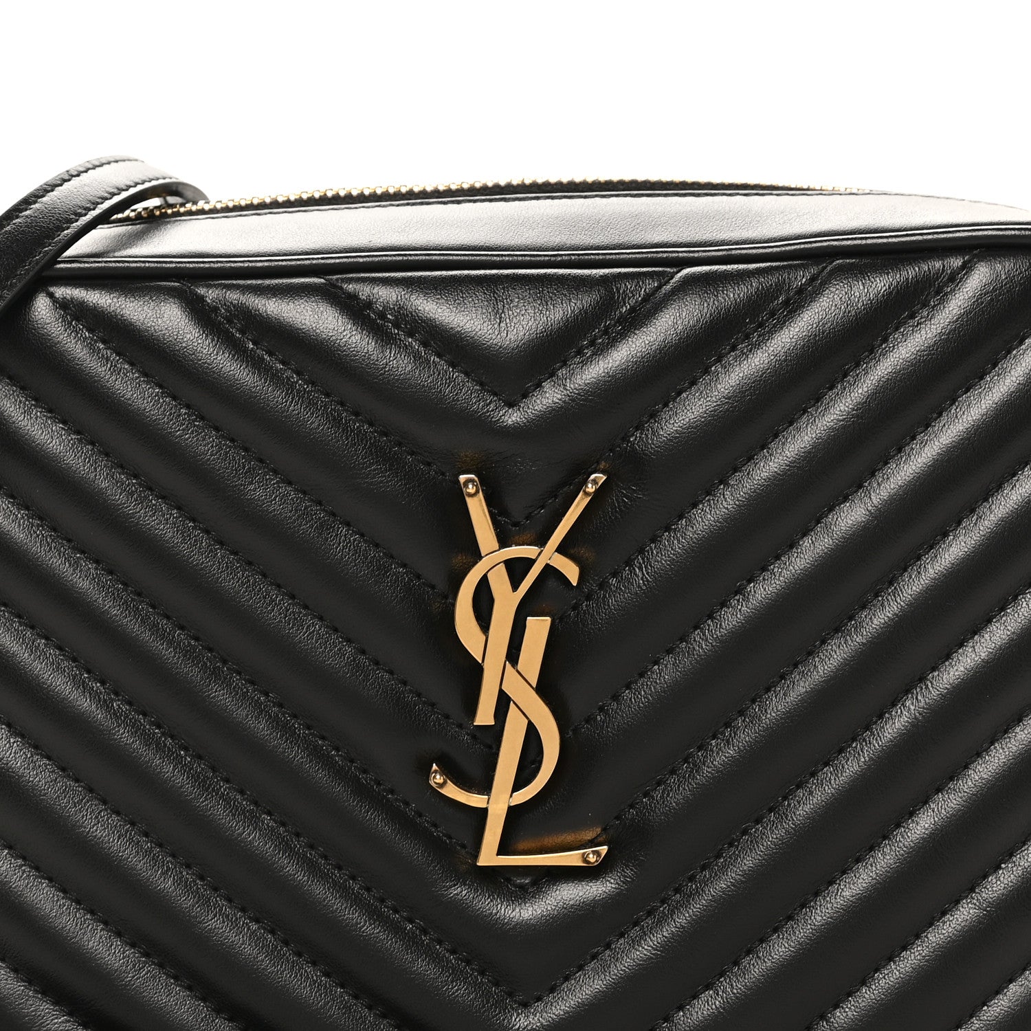 Saint Laurent Calfskin Matelasse Monogram Lou Camera Bag Black 8 of 10