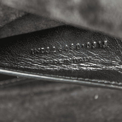 Saint Laurent Calfskin Crocodile Embossed Classic Monogram Tassel Clutch Black 7 of 7