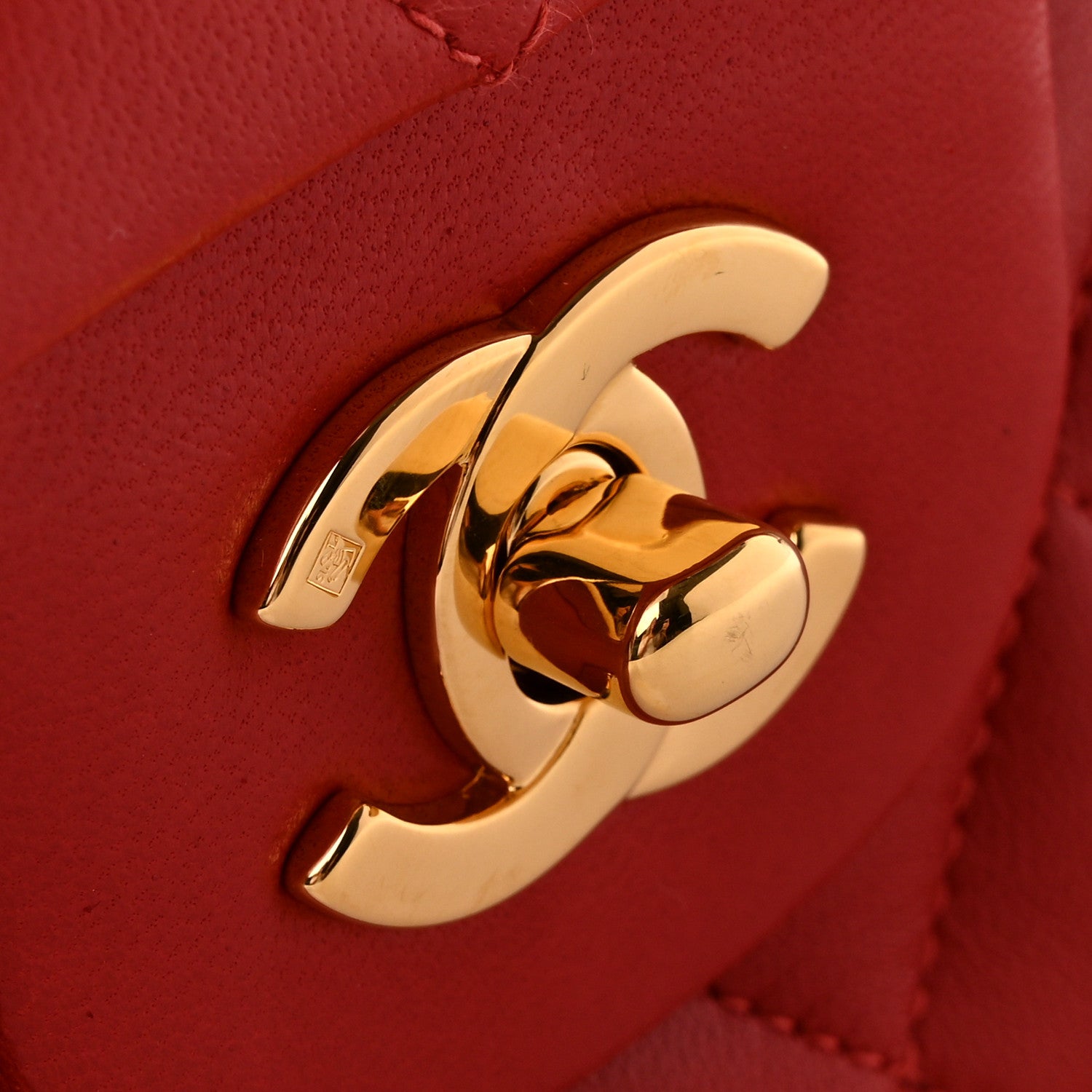 Chanel Lambskin Quilted Medium Double Flap Red 13 of 13