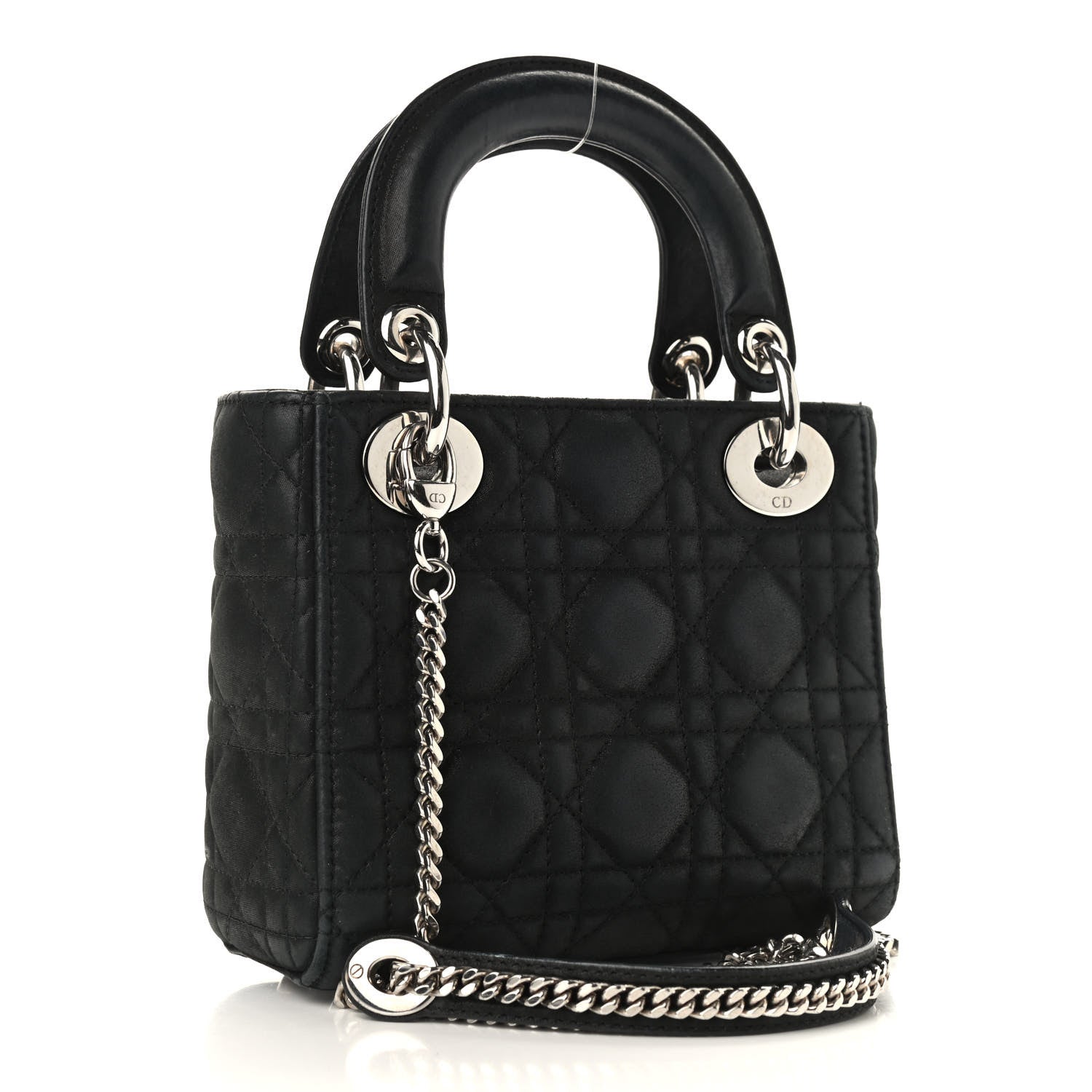 Christian Dior Metallic Calfskin Cannage Mini Lady Dior Black 2 of 8