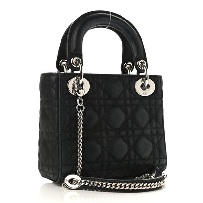 Christian Dior Metallic Calfskin Cannage Mini Lady Dior Black 2 of 8