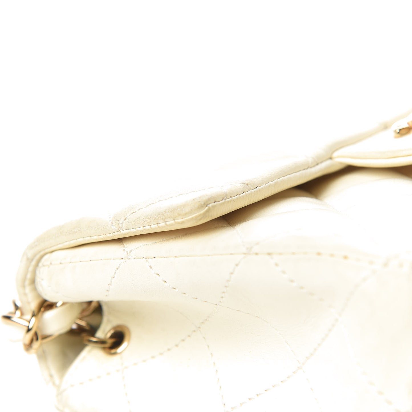 Lambskin Quilted Mini Square Flap White