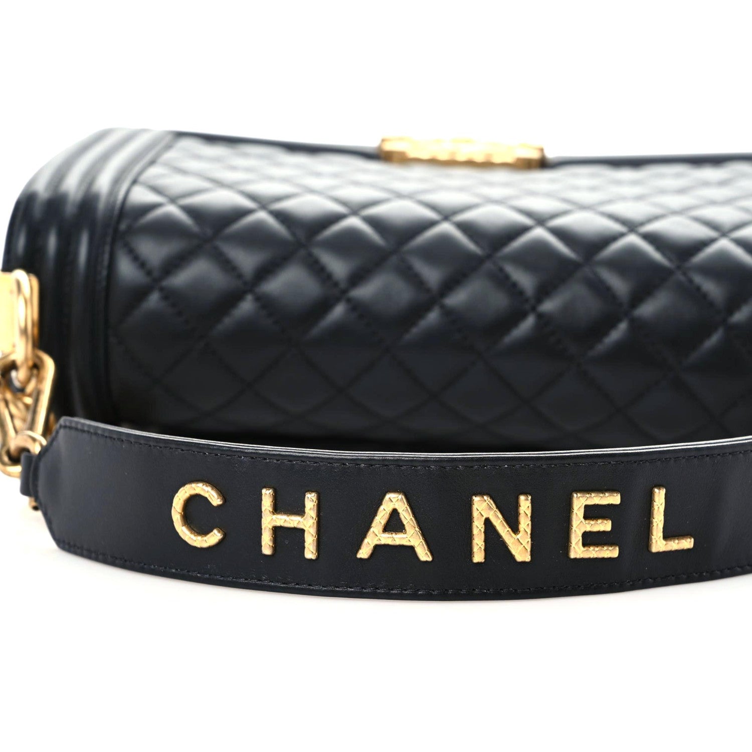 Chanel Calfskin Medium Boy Logo Top Handle Flap Black 12 of 17