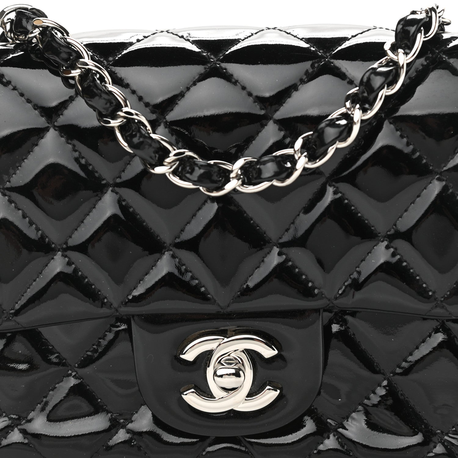 Chanel Patent Calfskin Quilted Mini Square Flap Black 8 of 10