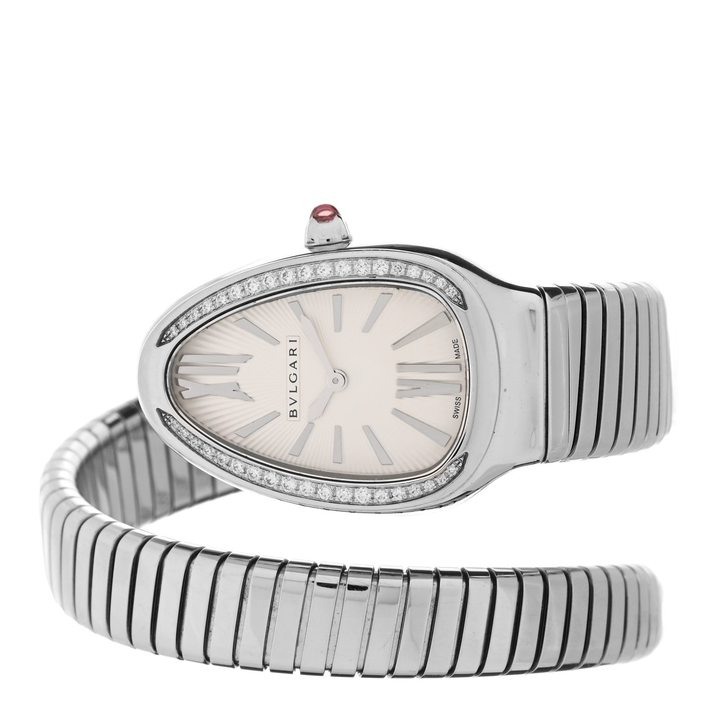Stainless Steel Diamond Bezel 35mm Serpenti Tubogas Quartz Watch