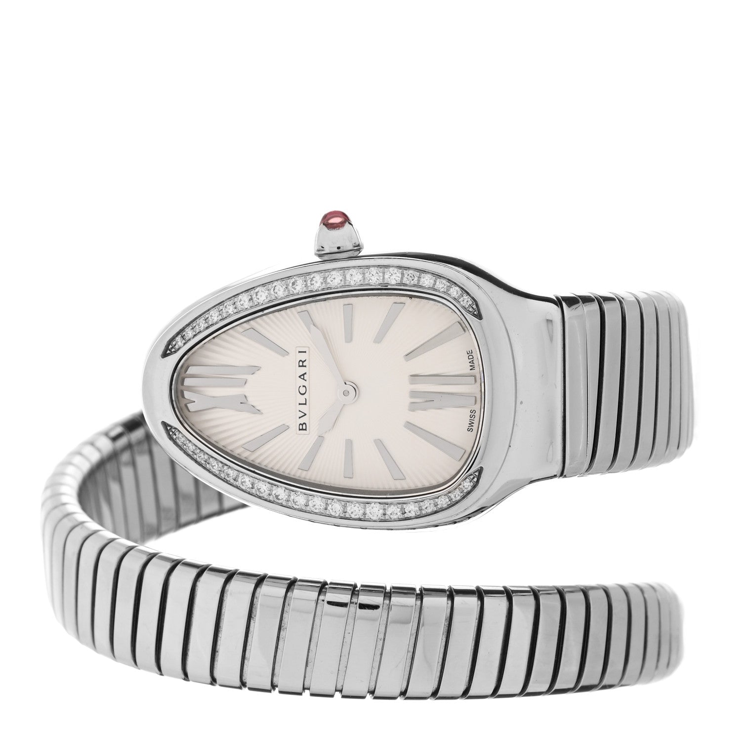 Bulgari Stainless Steel Diamond Bezel 35mm Serpenti Tubogas Quartz Watch 2 of 5