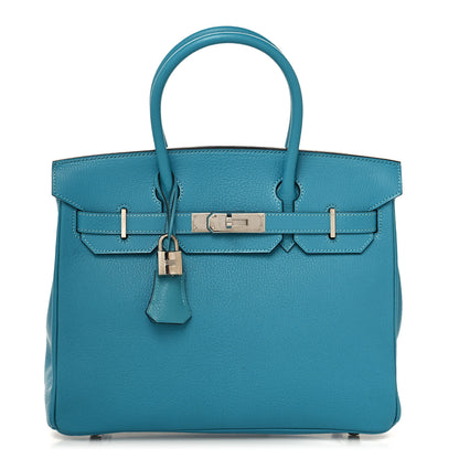 Hermes Chevre de Coromandel Birkin 30 Turquoise 1 of 13