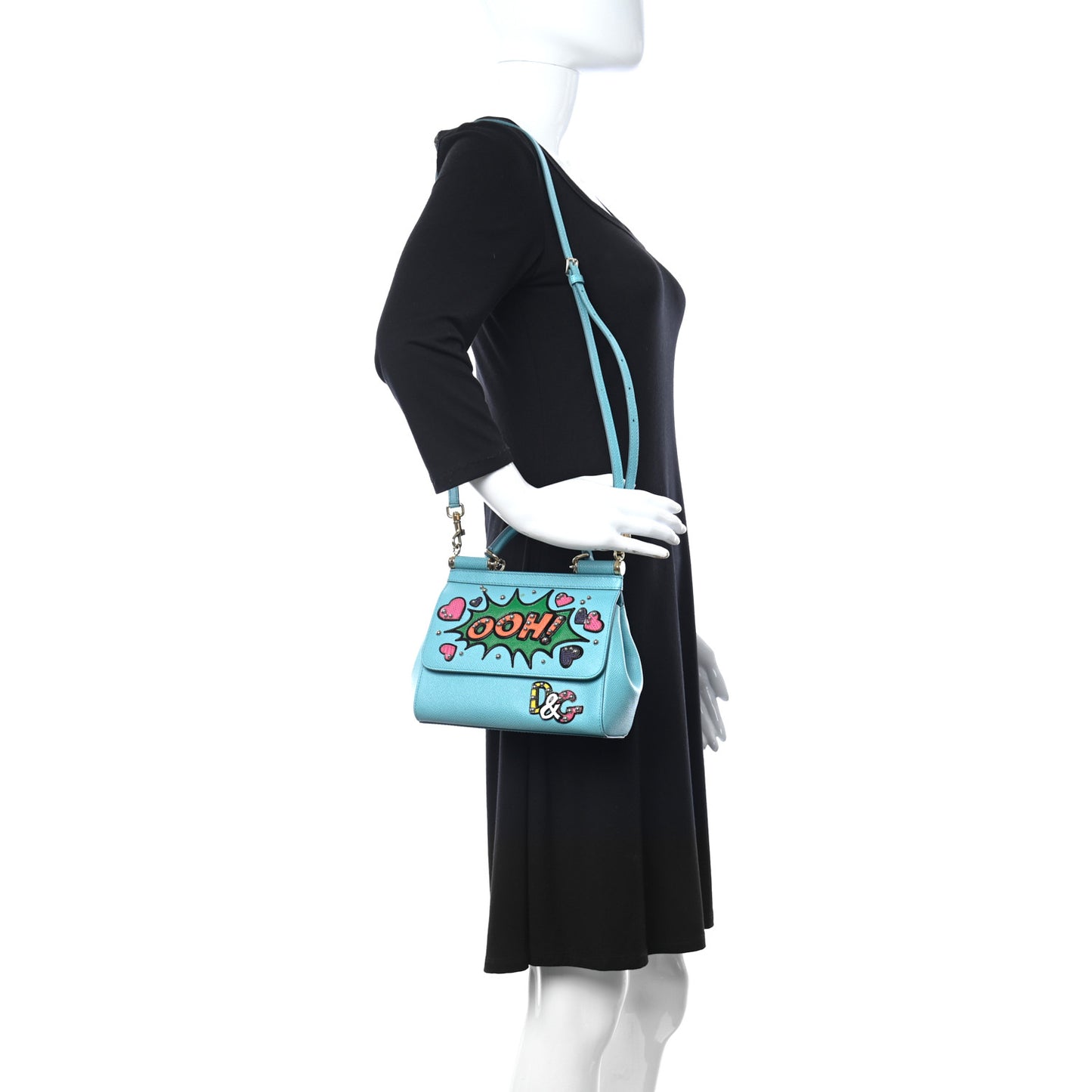 Dauphine Ooh Patch Small Miss Sicily Satchel Light Blue Multicolor