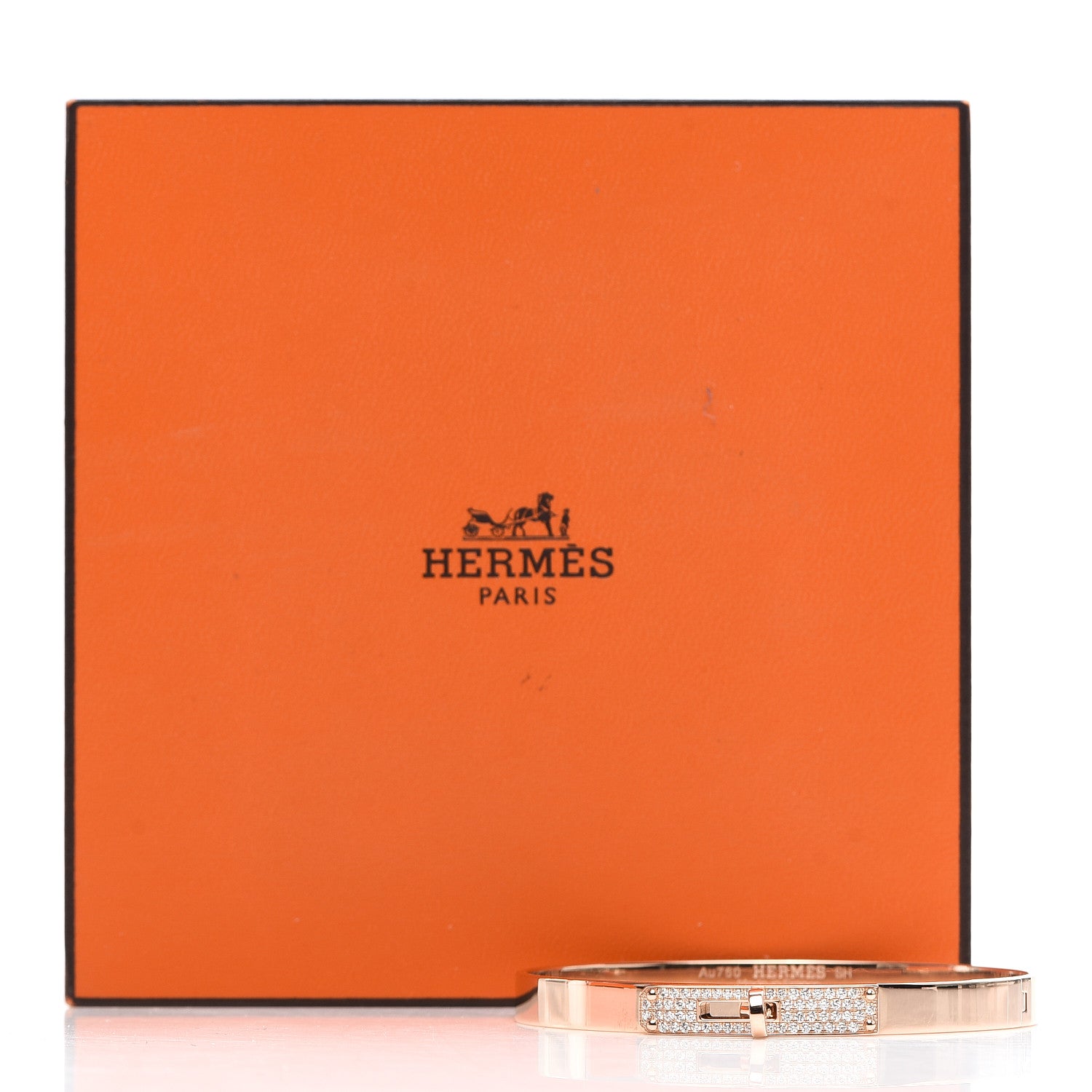 Hermes 18K Rose Gold Diamond PM Kelly Pave Bracelet SH 6 of 6