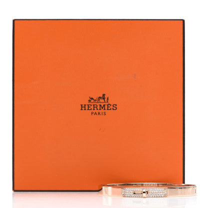 Hermes 18K Rose Gold Diamond PM Kelly Pave Bracelet SH 6 of 6