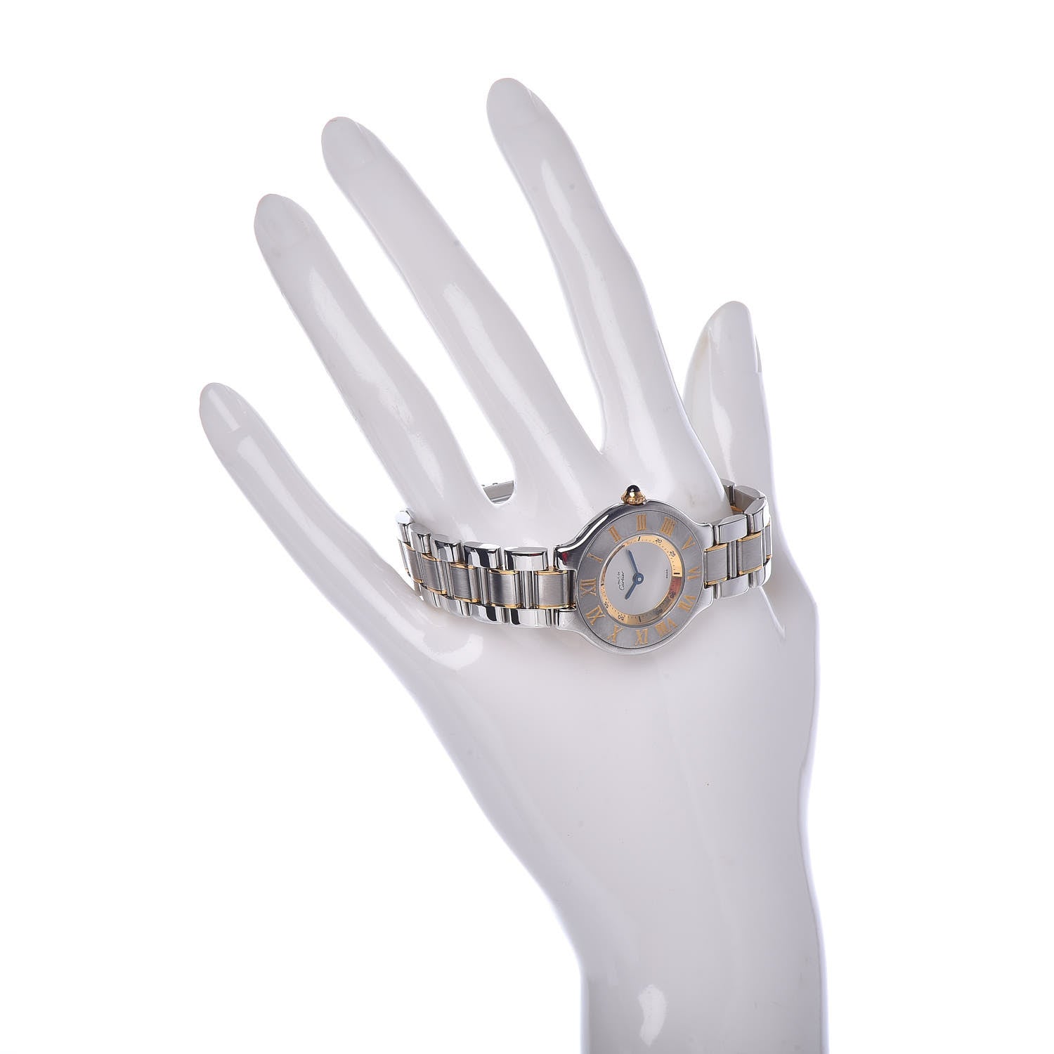 Cartier Stainless Steel 18K Yellow Gold 28mm Must De 21 Quartz Watch 2 of 5