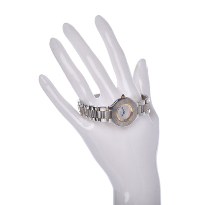 Cartier Stainless Steel 18K Yellow Gold 28mm Must De 21 Quartz Watch 2 of 5