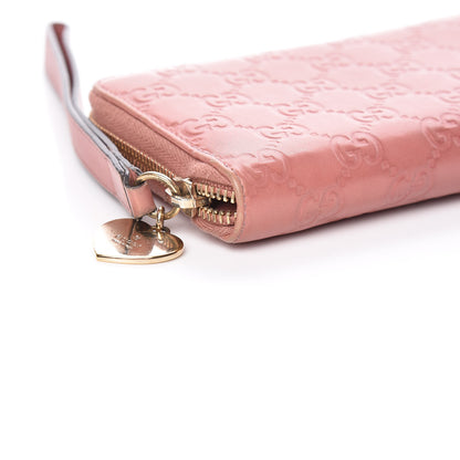 Gucci Guccissima Zip Around Heart Wallet Soft Pink 8 of 10