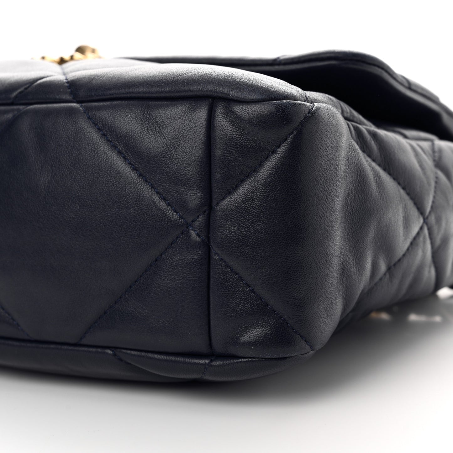 Goatskin Quilted Large Chanel 19 Flap Dark Blue