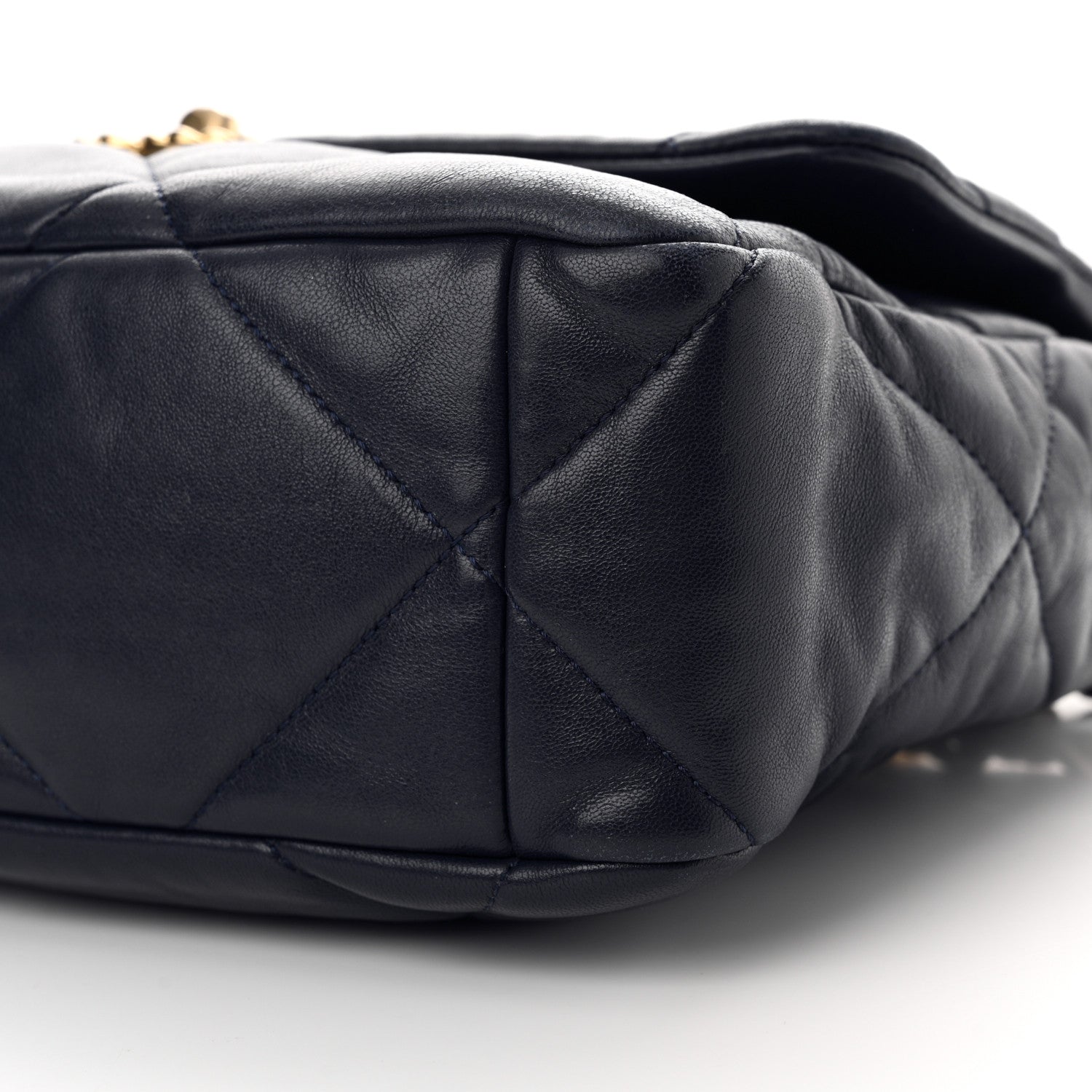 Chanel Goatskin Quilted Large Chanel 19 Flap Dark Blue 10 of 10