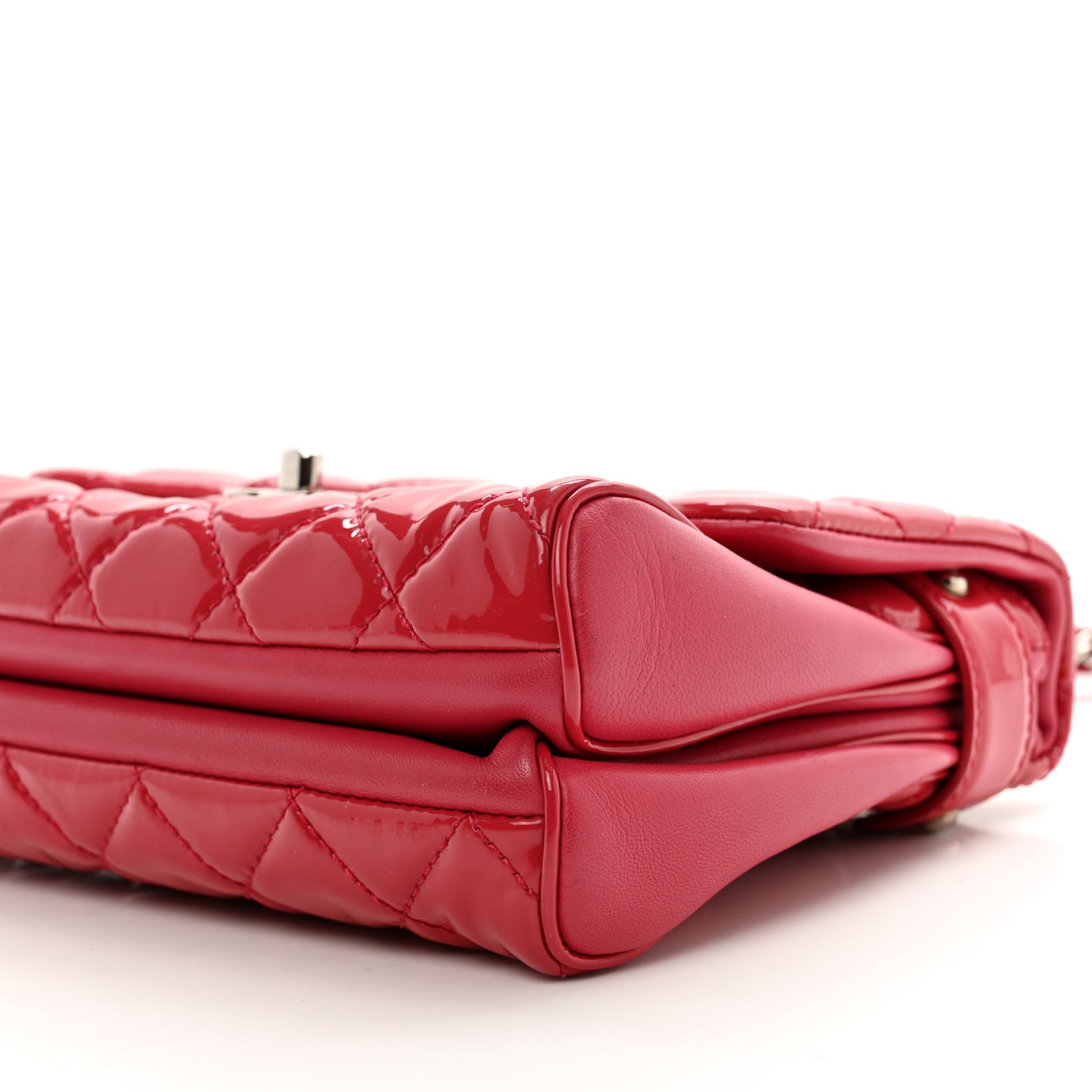 Chanel Patent Quilted Small Rock In Rome Single Flap Dark Pink 10 of 13
