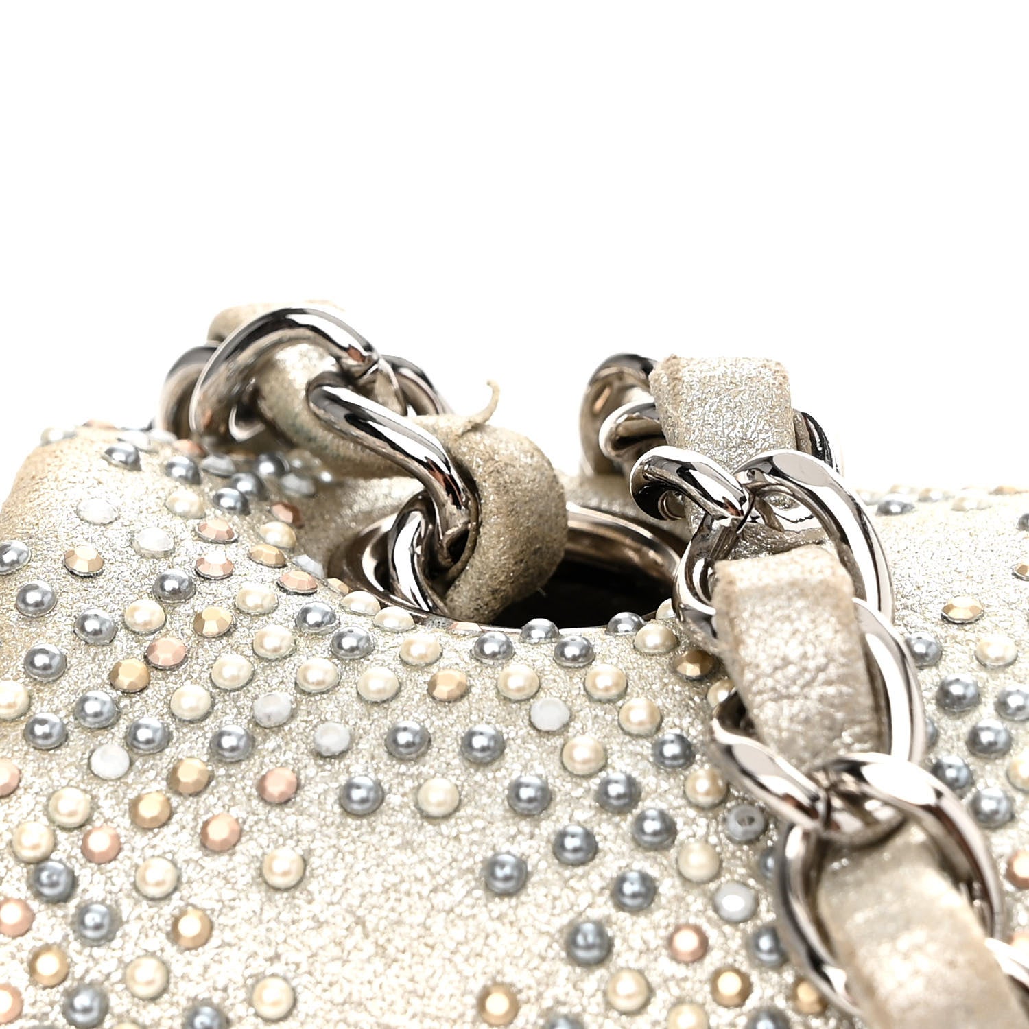 Chanel Iridescent Calfskin Studded Mini Flap Silver 17 of 19
