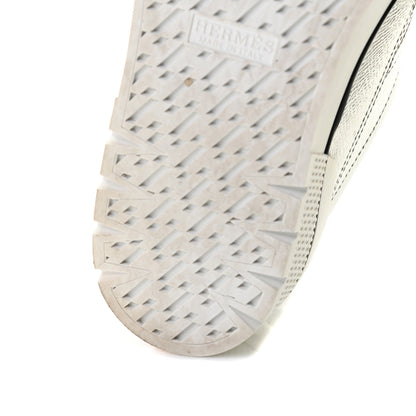 Hermes Metallic Epsom Womens Voltage Sneakers 37 Gris Argente Vieilli Black 8 of 10