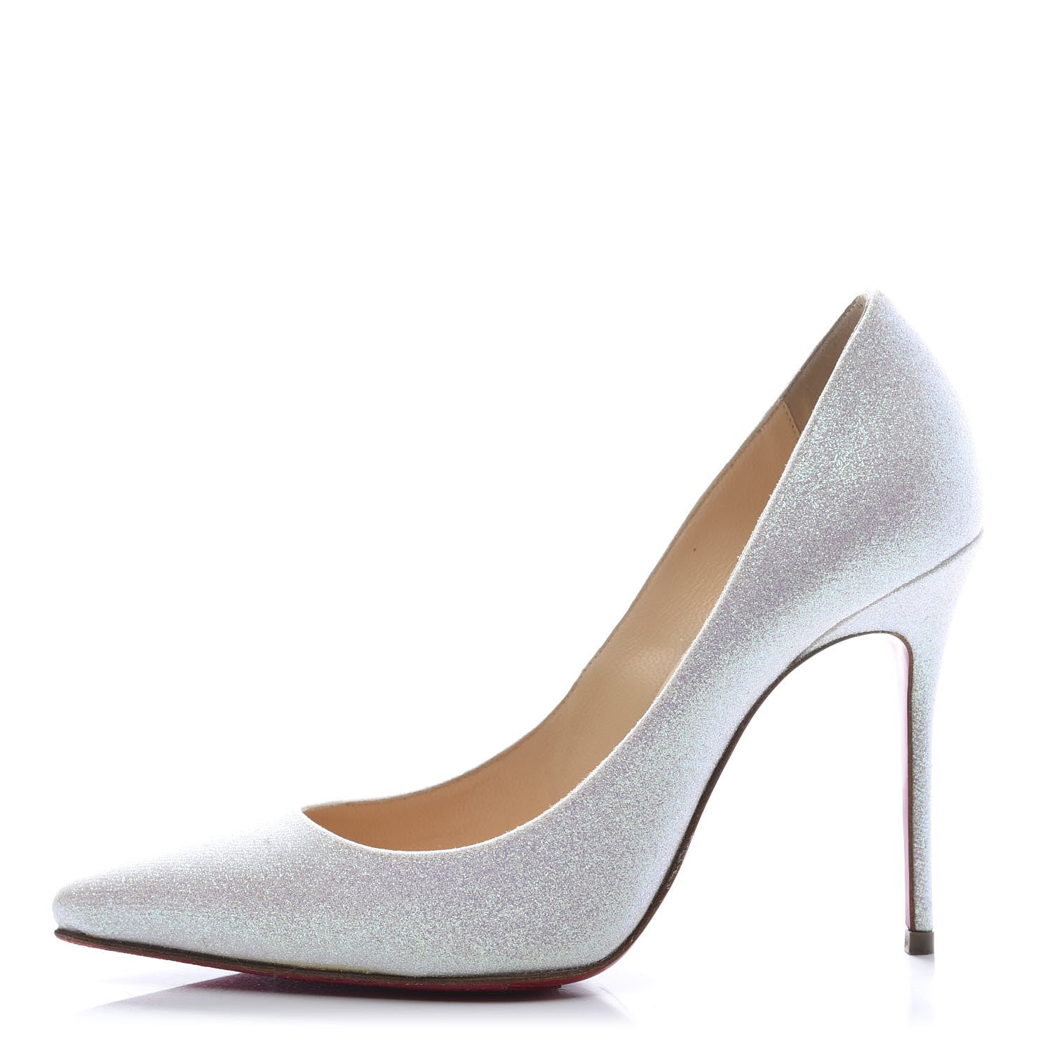 Christian Louboutin Glitter Mini Decollete 554 100 Pumps 36 Glacier 1 of 10