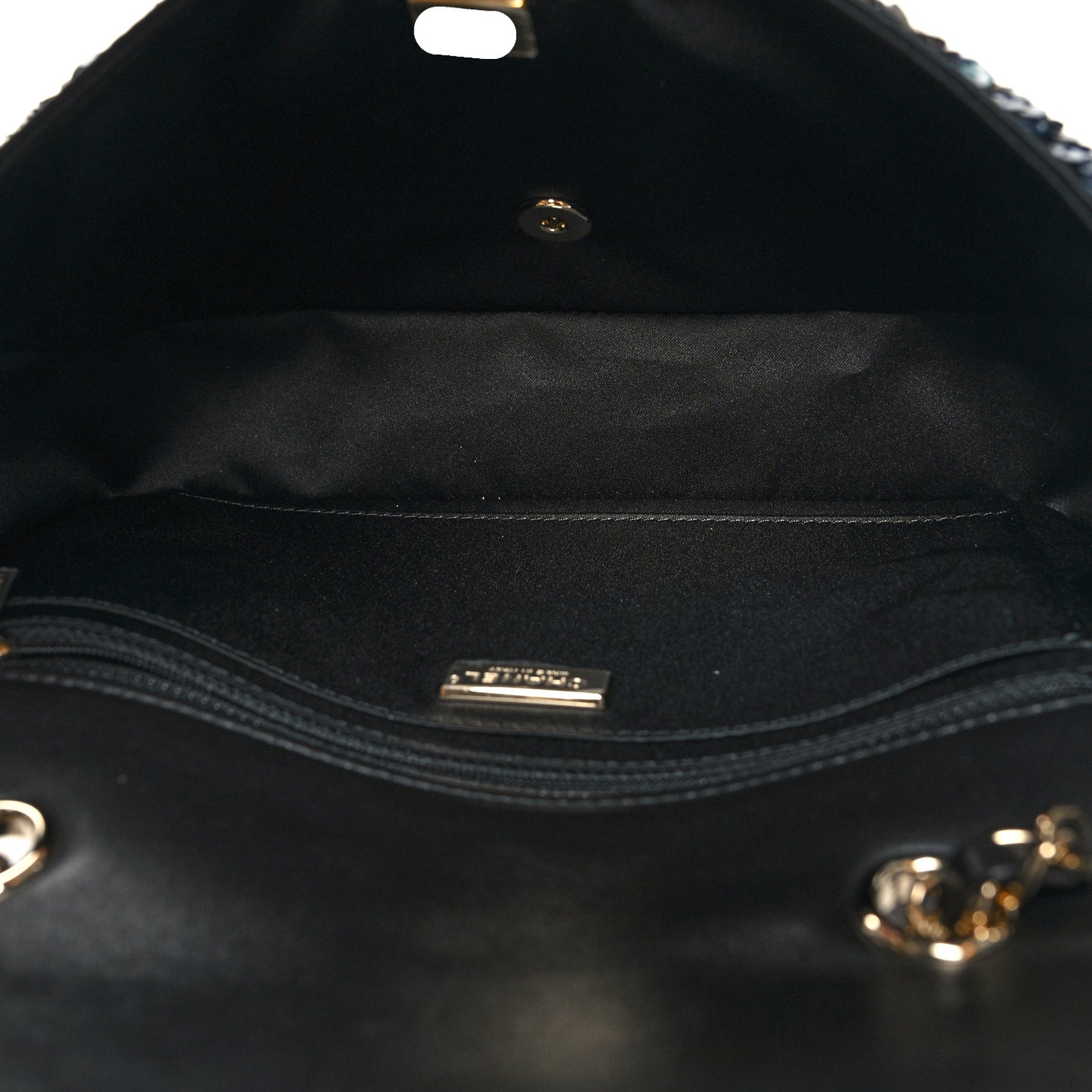 Sequin Medium Single Flap Blue Black Multicolor