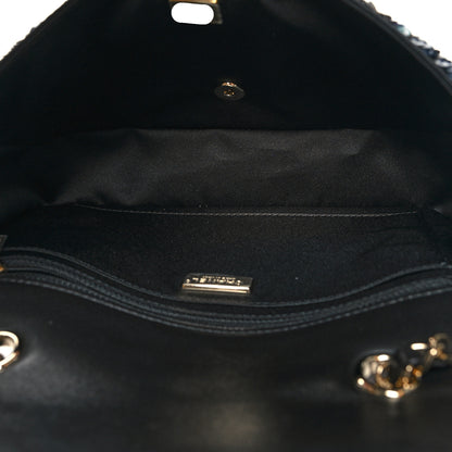 Chanel Sequin Medium Single Flap Blue Black Multicolor 5 of 11
