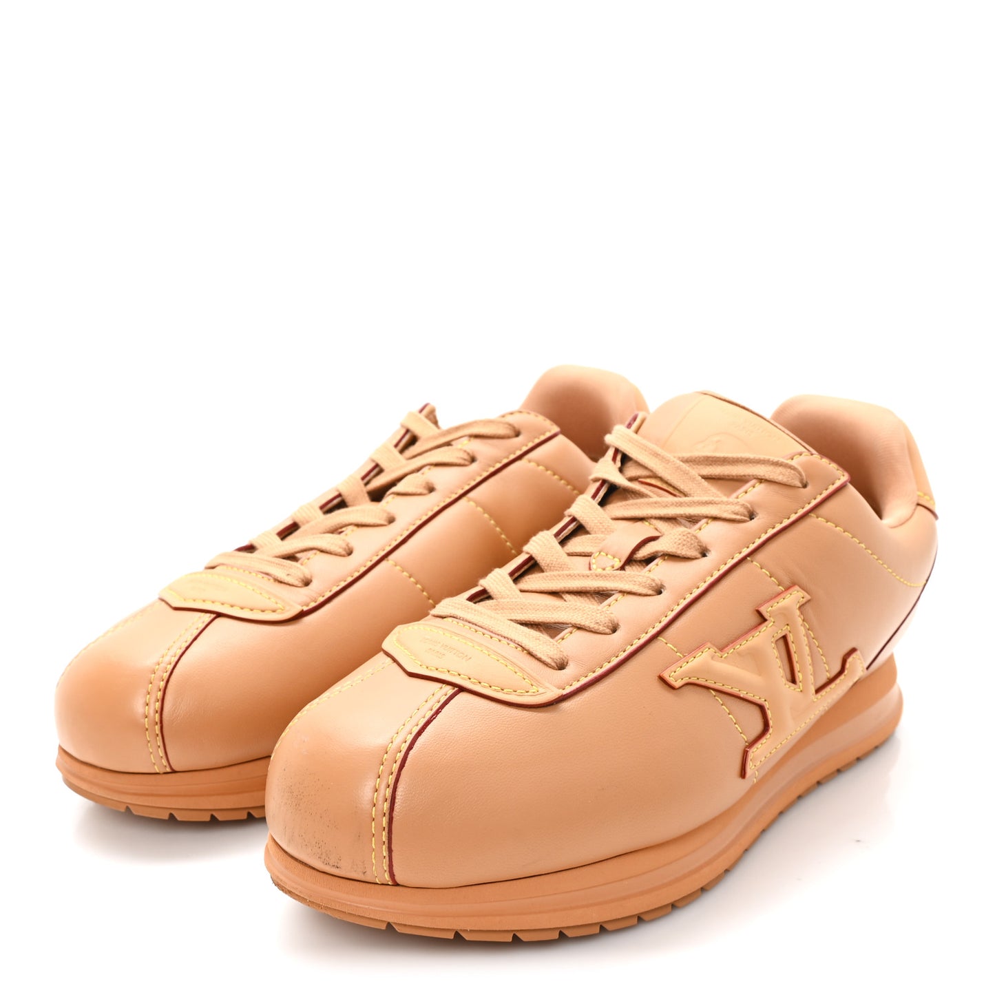 Lambskin Vachetta Mens LV Buttersoft Sneakers 9.5 Beige