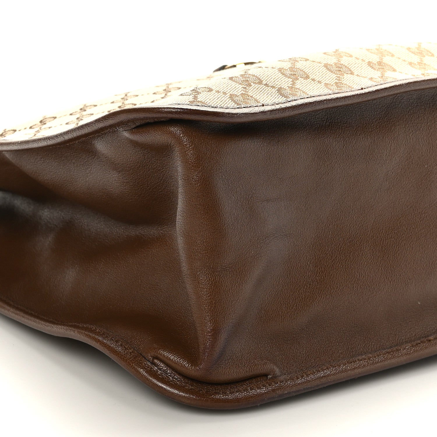 Gucci Monogram Calfskin Large Horsebit 1955 Tote Bag Beige Brown Sugar 8 of 9