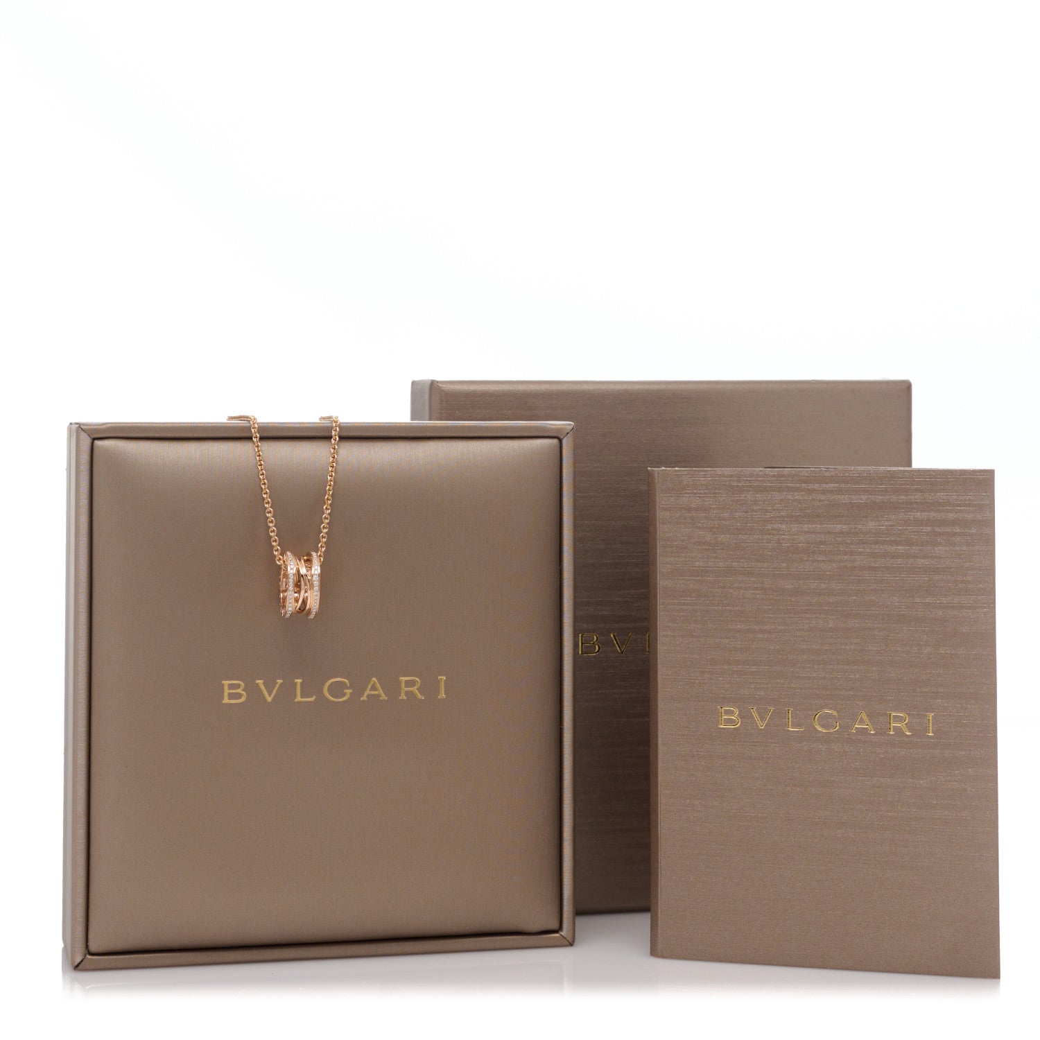 Bulgari 18K Rose Gold Diamond B.Zero1 Open Legends Pendant Necklace 7 of 7