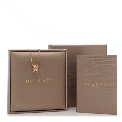 Bulgari 18K Rose Gold Diamond B.Zero1 Open Legends Pendant Necklace 7 of 7