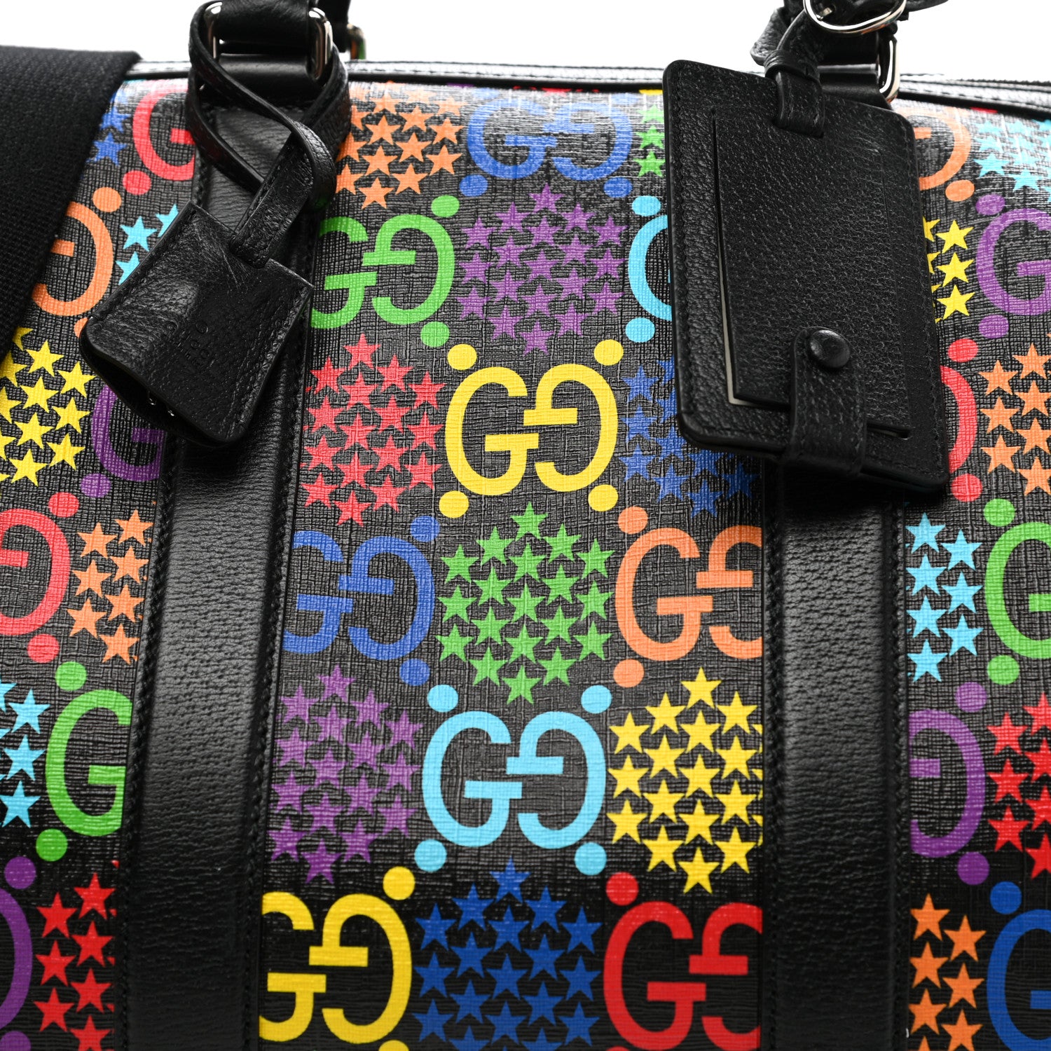 Gucci GG Supreme Monogram Psychedelic Duffle Bag Black Multicolor 7 of 10