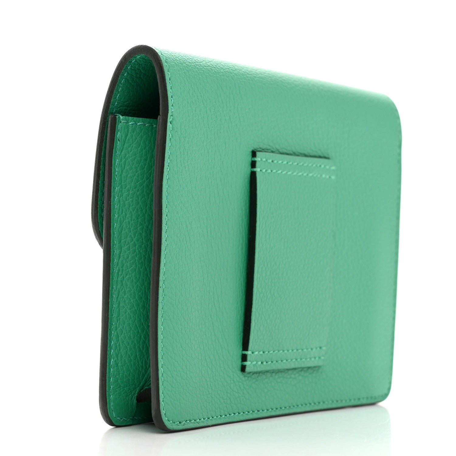 Hermes Evercolor Bi-Color Roulis Slim Wallet Menthe Vert Bosphore 4 of 9