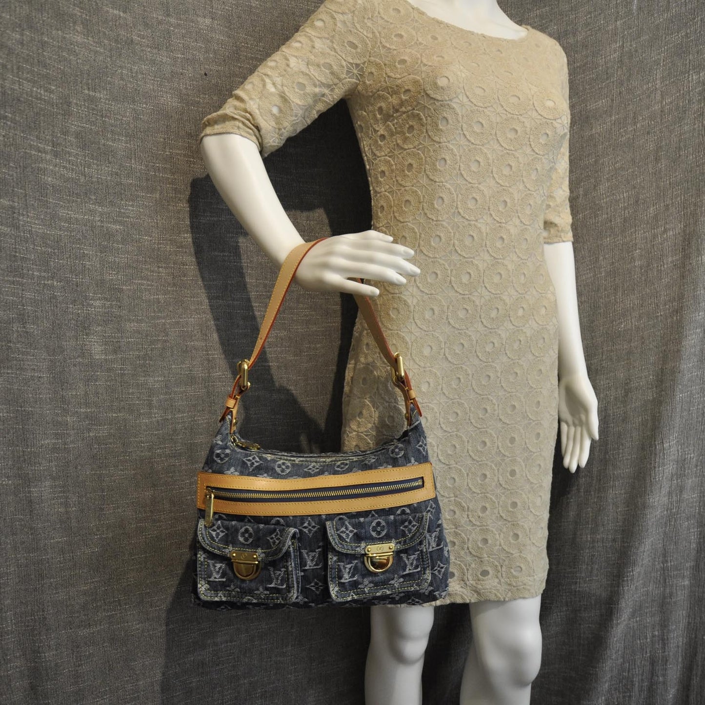 Monogram Denim Baggy PM Blue