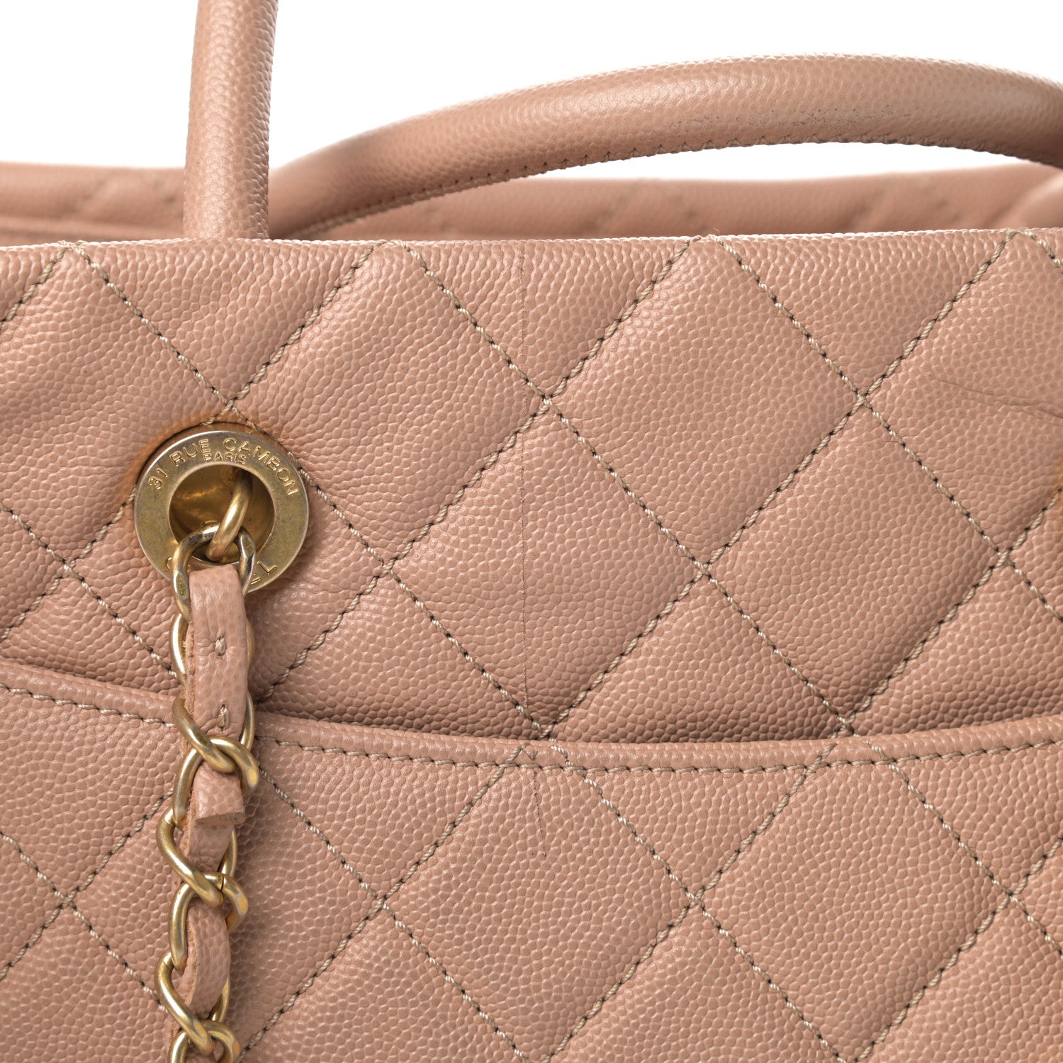 Chanel Caviar Quilted Large Coco Handle Shopping Tote Beige 13 of 13