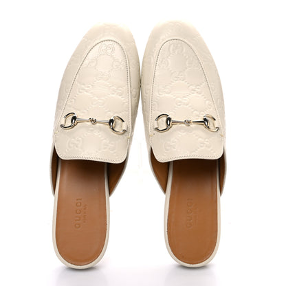 Gucci Glamour Calfskin Guccissima Womens Princetown Slippers 39.5 Mystic White 2 of 11