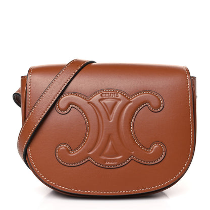 Celine Smooth Calfskin Cuir Triomphe Folco Crossbody Bag Tan 1 of 9